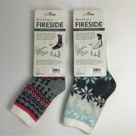 SOFSOLE Fireside Cozy Lodge Socks 2 Pairs Shoe Size 5-10 - Picture 2 of 2
